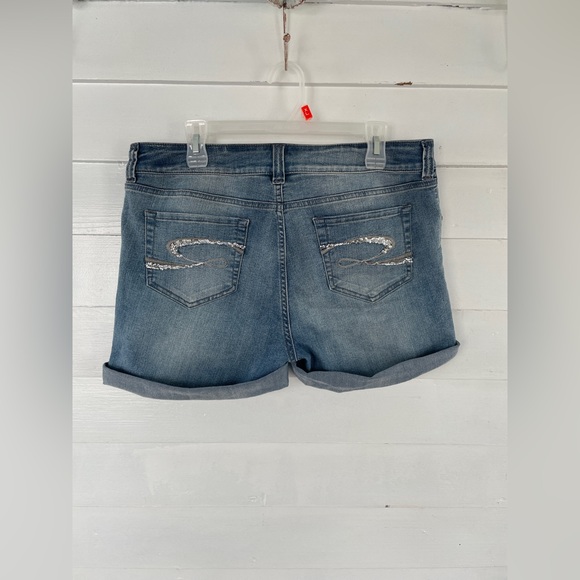 2/30 Light Wash Sequin Detail Revolution Shorts - Picture 2 of 13